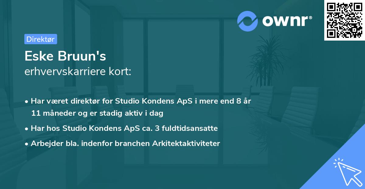 Eske Bruun's erhvervskarriere kort