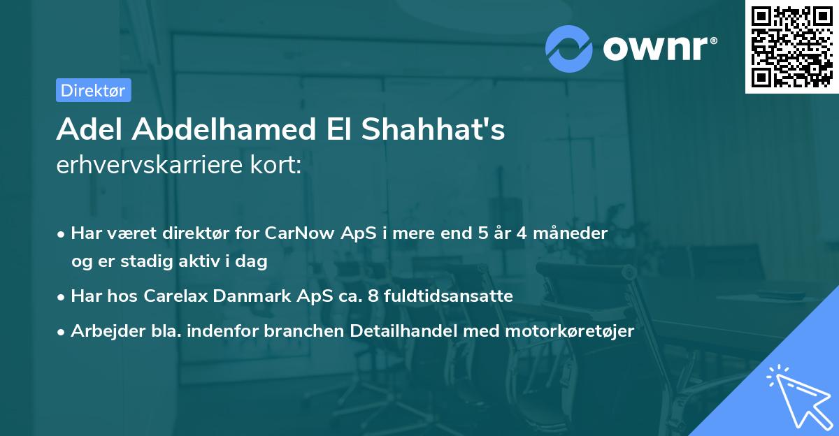 Adel Abdelhamed El Shahhat's erhvervskarriere kort