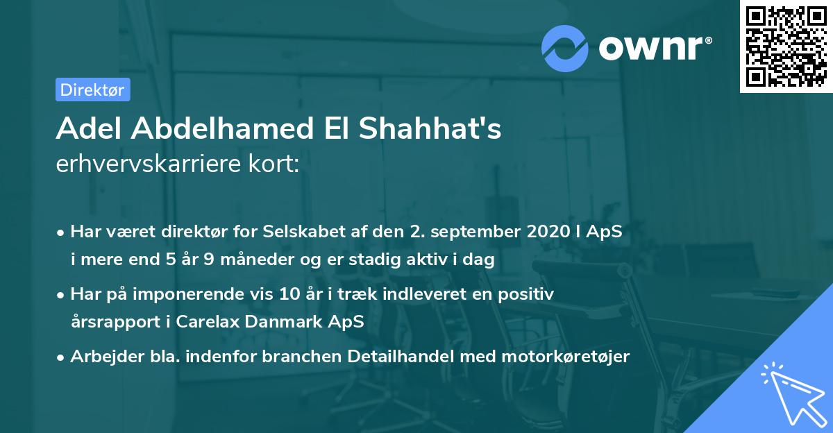 Adel Abdelhamed El Shahhat's erhvervskarriere kort