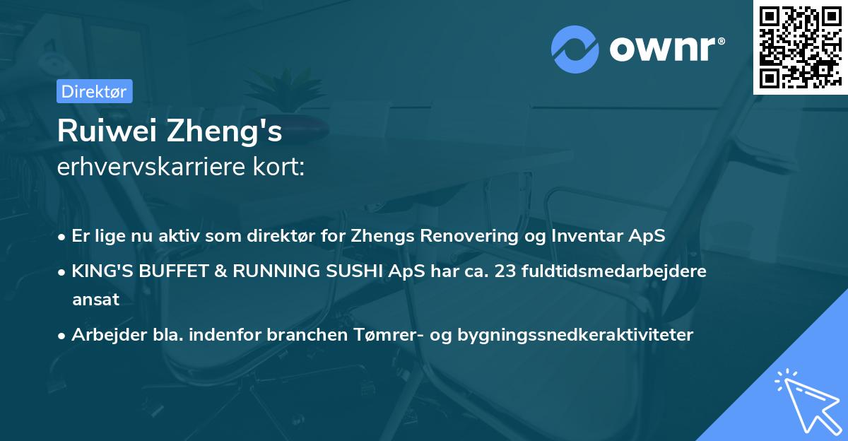 Ruiwei Zheng's erhvervskarriere kort