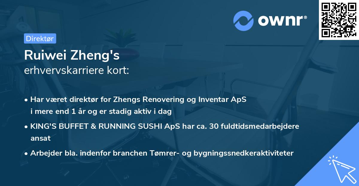 Ruiwei Zheng's erhvervskarriere kort
