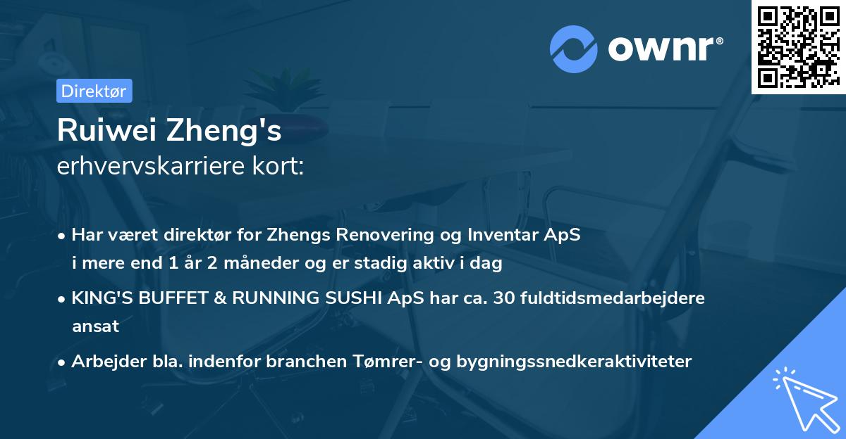 Ruiwei Zheng's erhvervskarriere kort