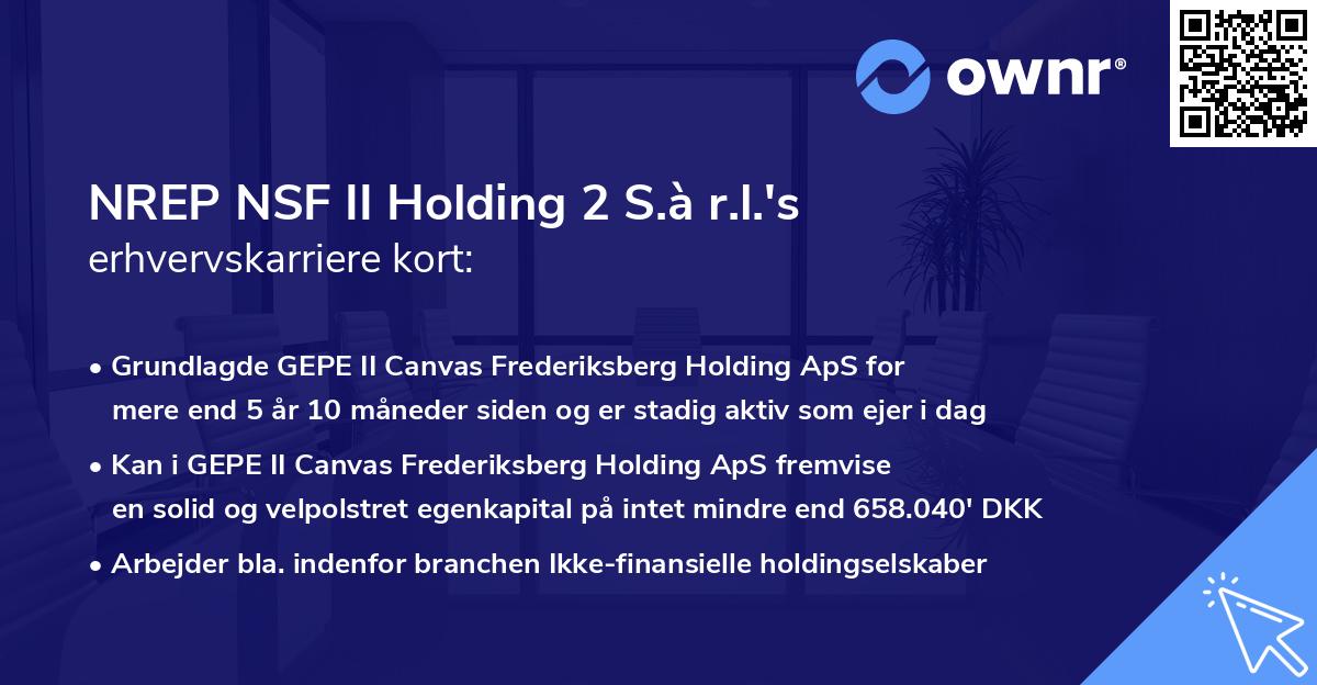 NREP NSF II Holding 2 S.à r.l.'s erhvervskarriere kort