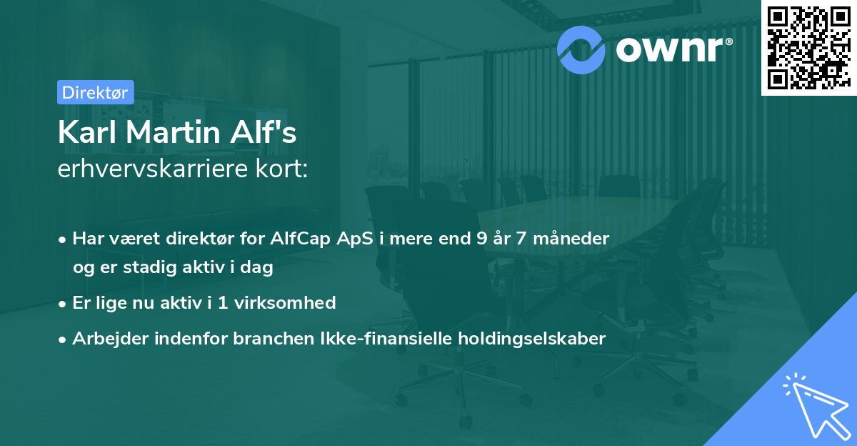 Karl Martin Alf's erhvervskarriere kort