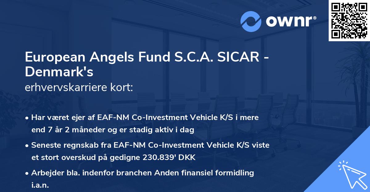 European Angels Fund S.C.A. SICAR - Denmark's erhvervskarriere kort