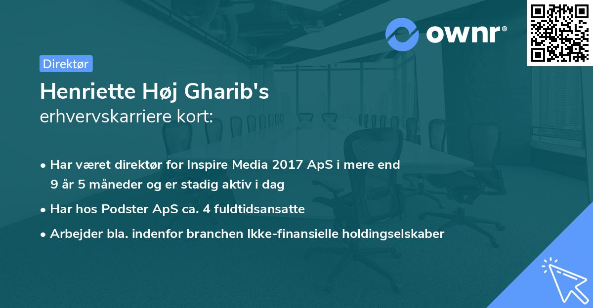 Henriette Høj Gharib's erhvervskarriere kort