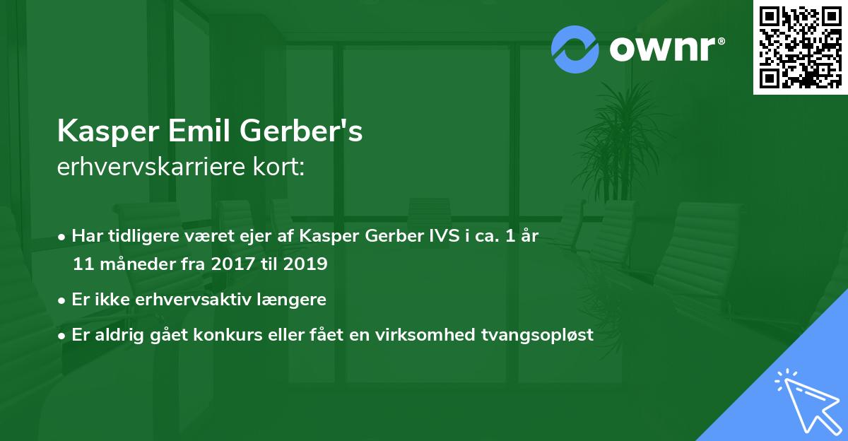 Kasper Emil Gerber's erhvervskarriere kort