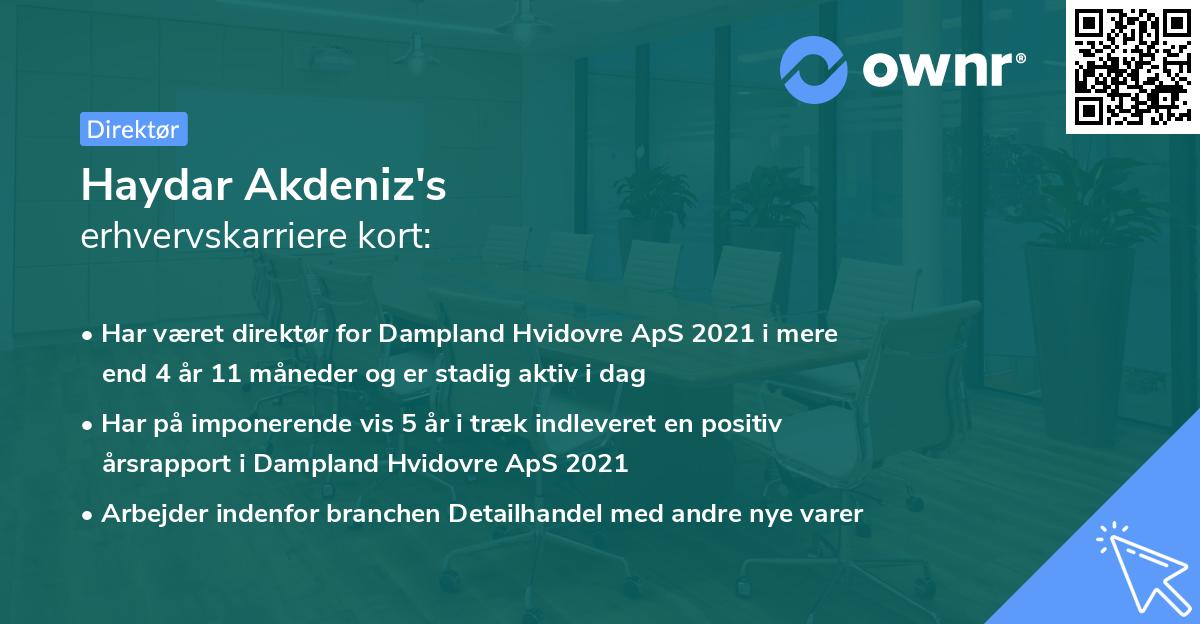 Haydar Akdeniz's erhvervskarriere kort