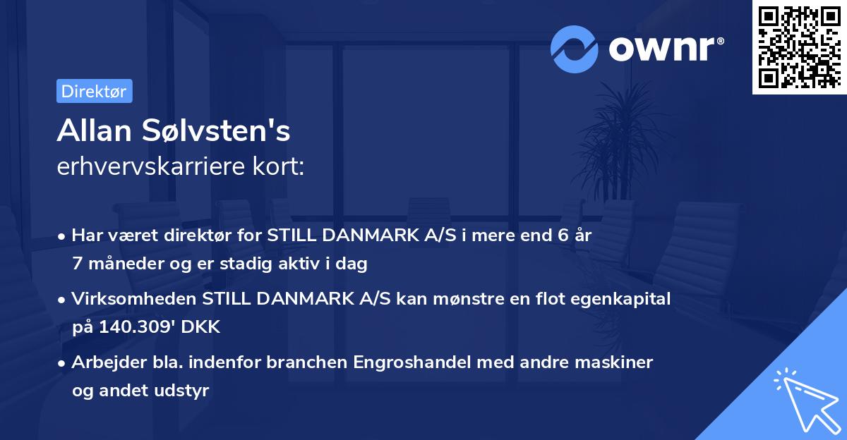 Allan Sølvsten's erhvervskarriere kort