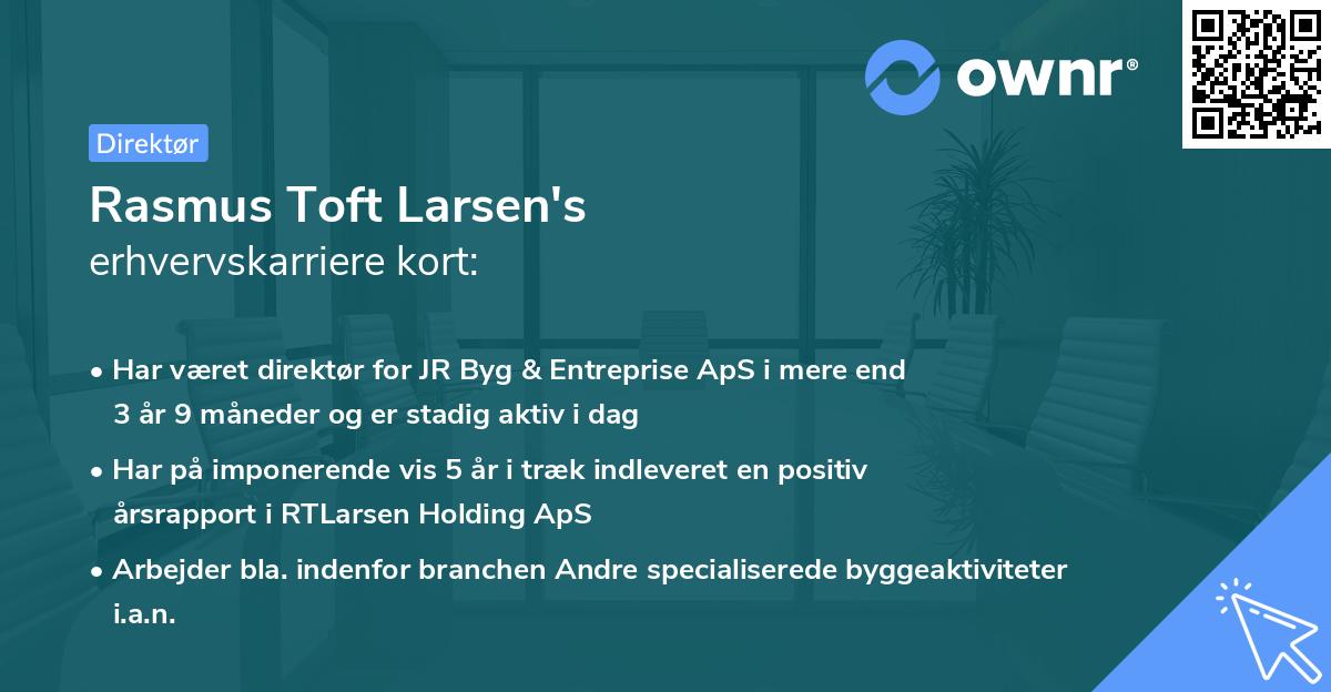 Rasmus Toft Larsen's erhvervskarriere kort