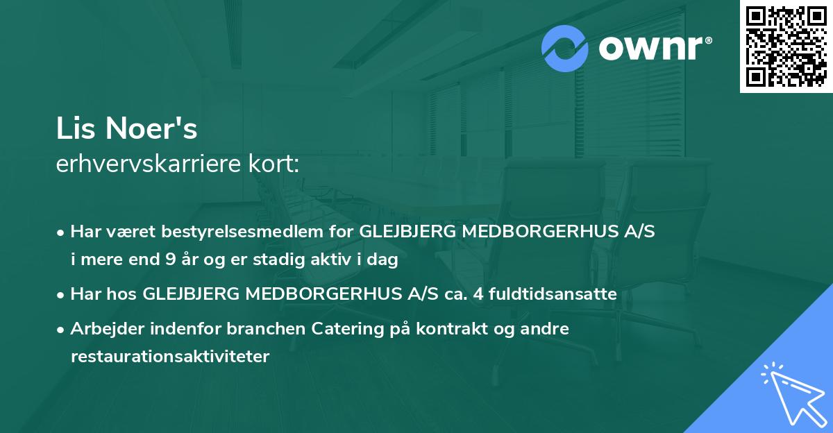 Lis Noer's erhvervskarriere kort