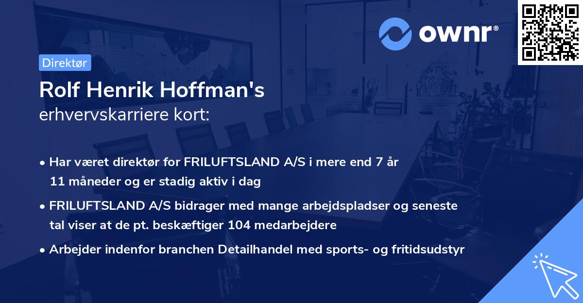 Rolf Henrik Hoffman's erhvervskarriere kort