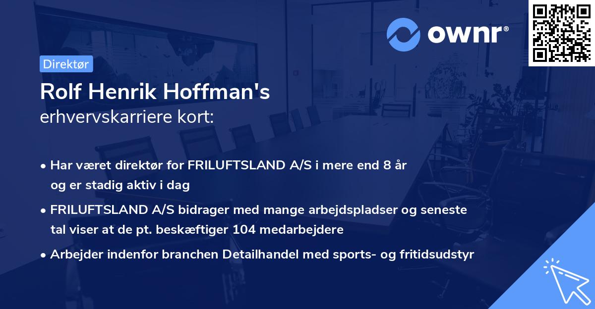 Rolf Henrik Hoffman's erhvervskarriere kort