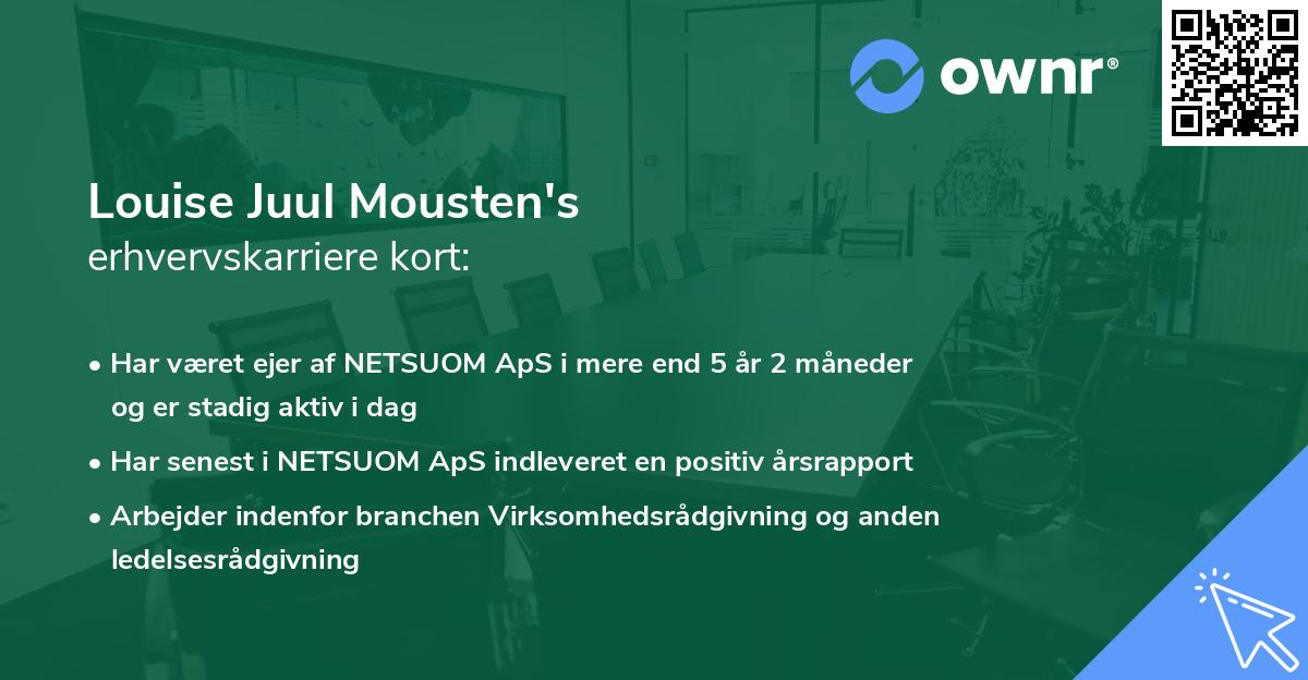 Louise Juul Mousten's erhvervskarriere kort