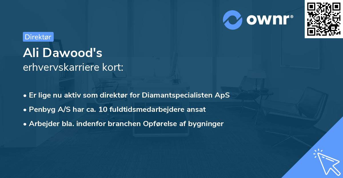 Ali Dawood's erhvervskarriere kort