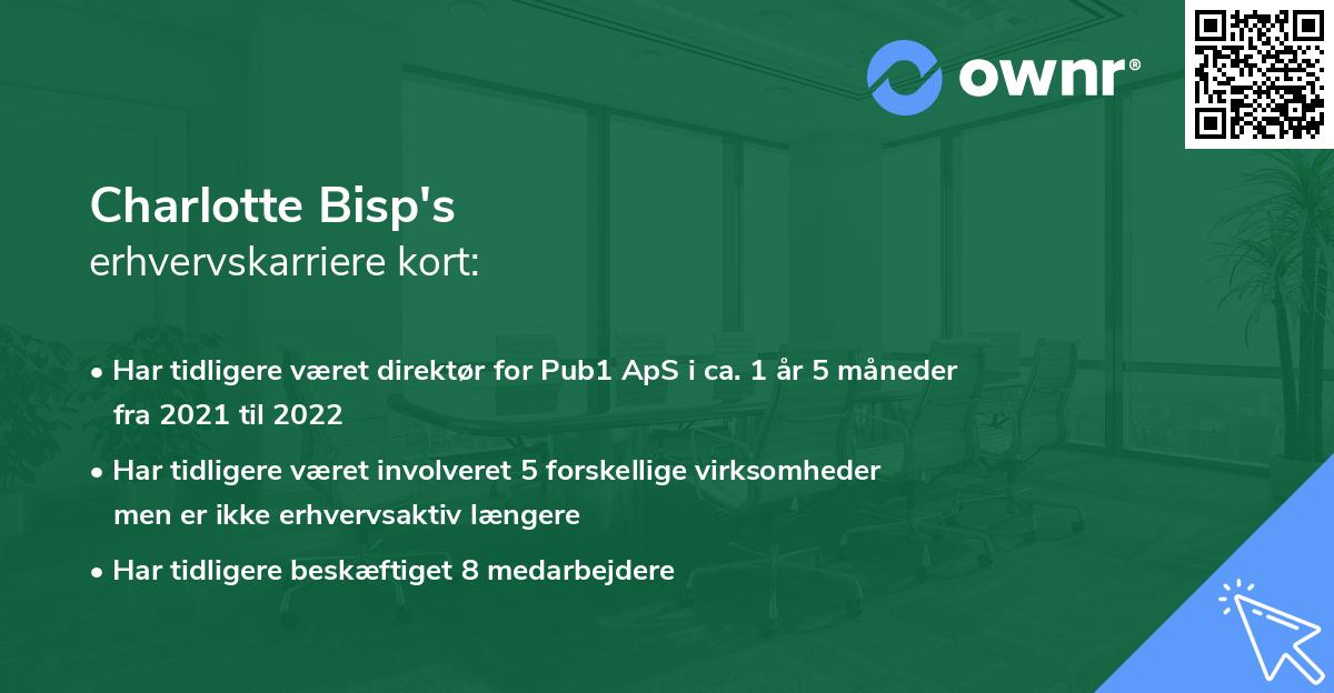 Charlotte Bisp's erhvervskarriere kort