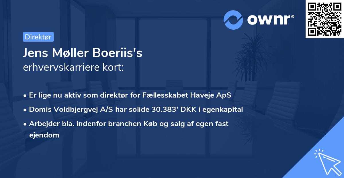 Jens Møller Boeriis's erhvervskarriere kort