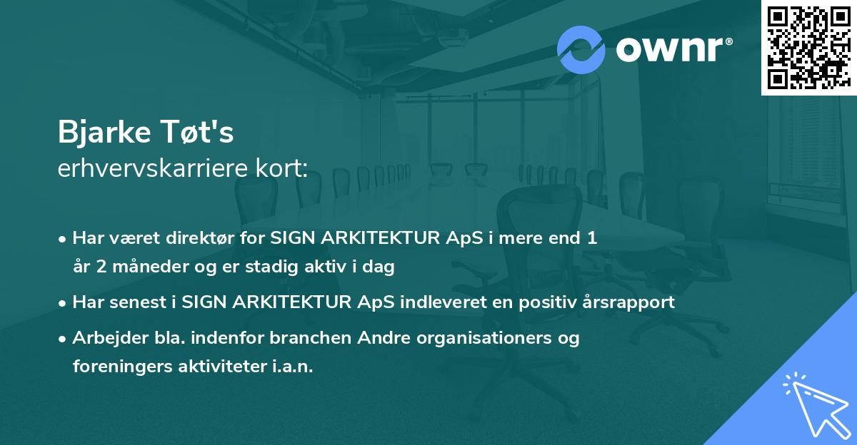 Bjarke Tøt's erhvervskarriere kort