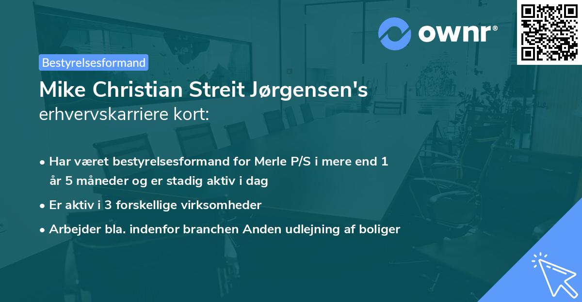 Mike Christian Streit Jørgensen's erhvervskarriere kort