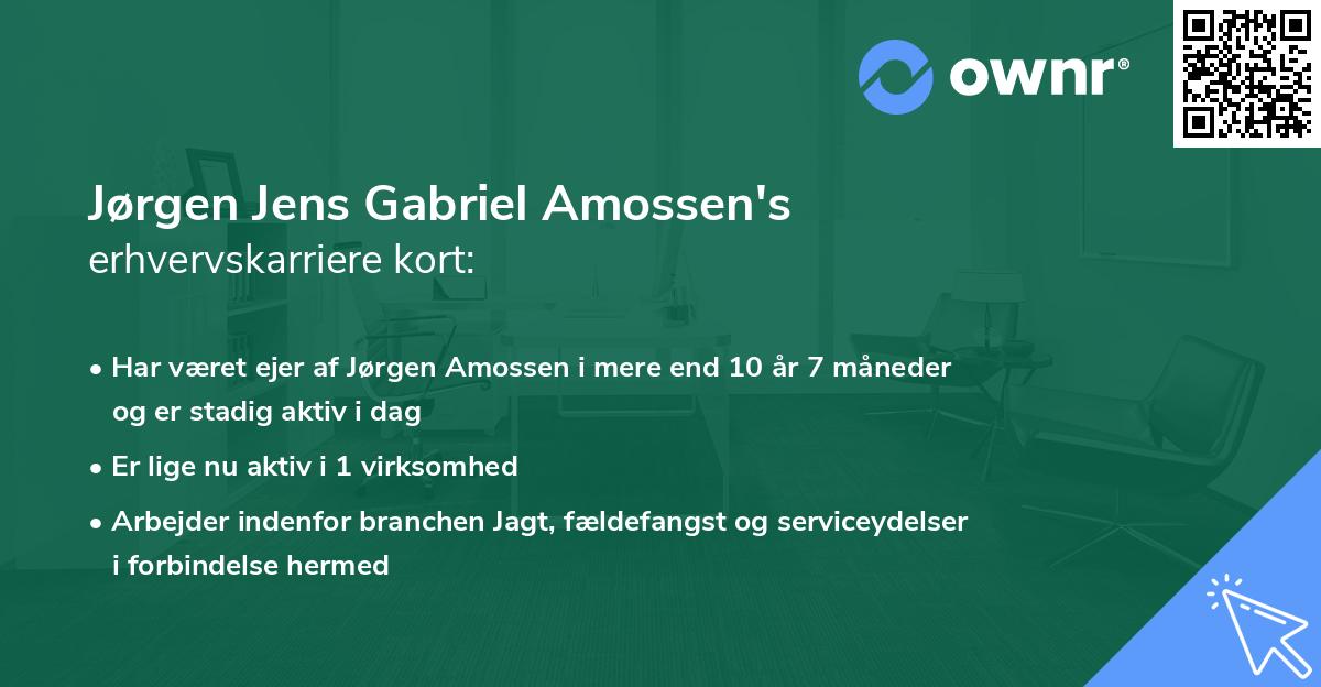 Jørgen Jens Gabriel Amossen's erhvervskarriere kort