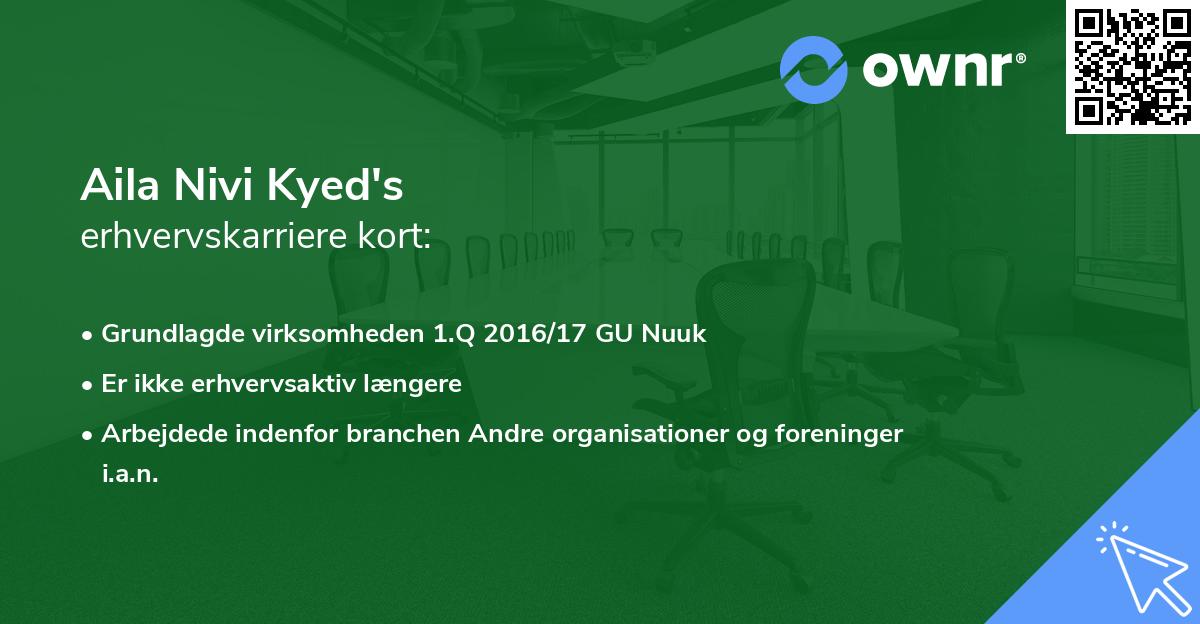 Aila Nivi Kyed's erhvervskarriere kort