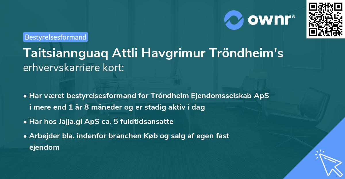 Taitsiannguaq Attli Havgrimur Tröndheim's erhvervskarriere kort