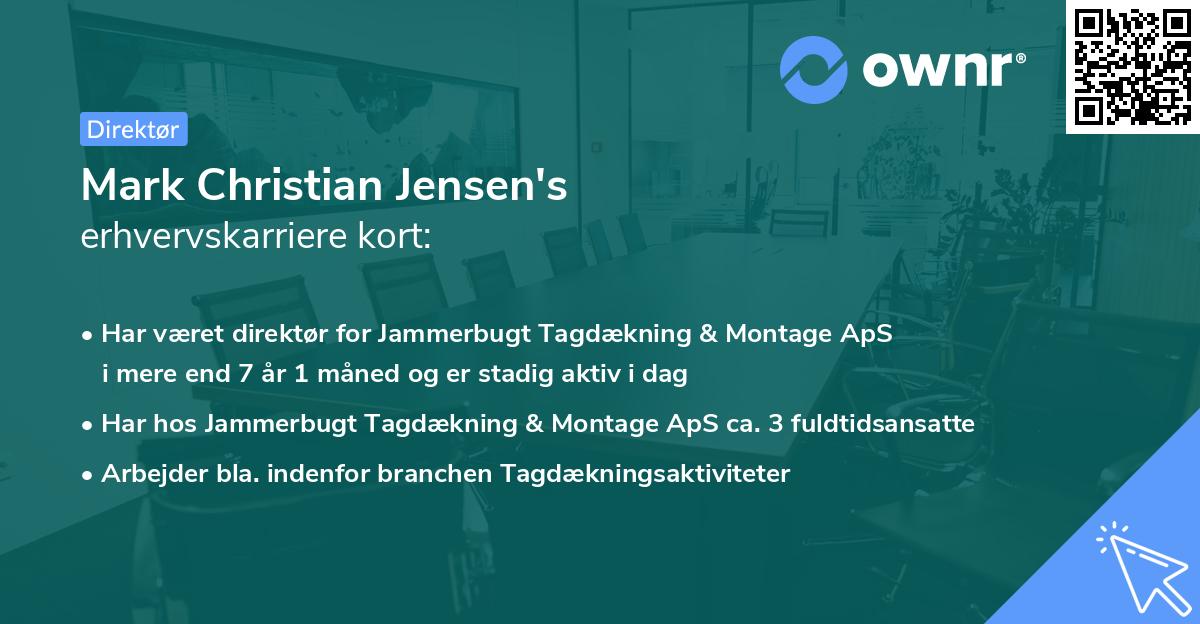 Mark Christian Jensen's erhvervskarriere kort