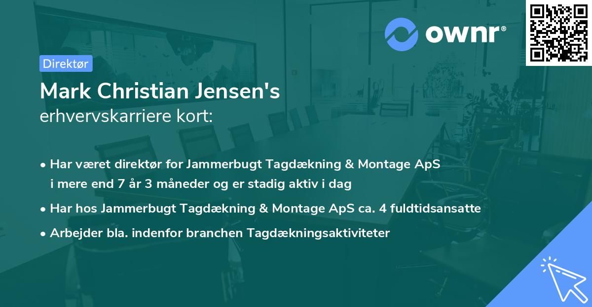 Mark Christian Jensen's erhvervskarriere kort