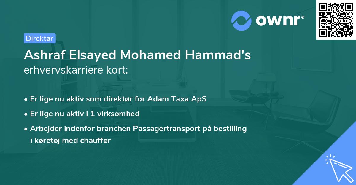 Ashraf Elsayed Mohamed Hammad's erhvervskarriere kort