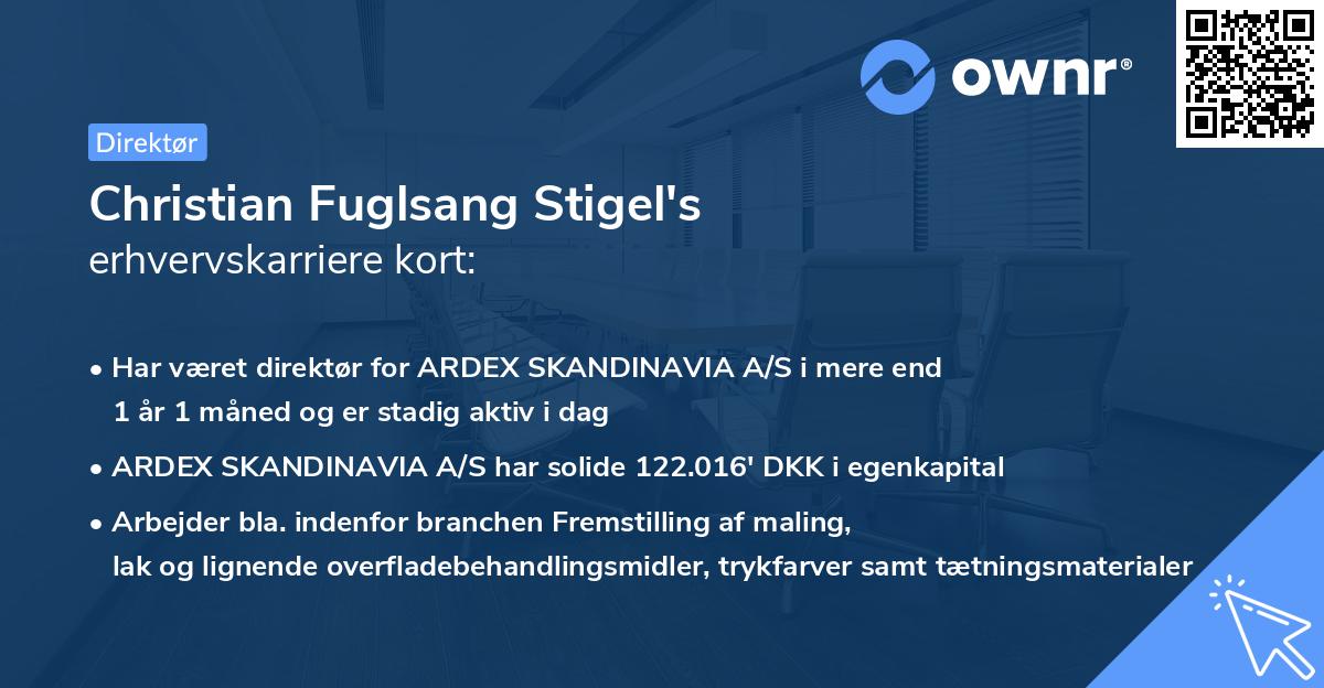 Christian Fuglsang Stigel's erhvervskarriere kort