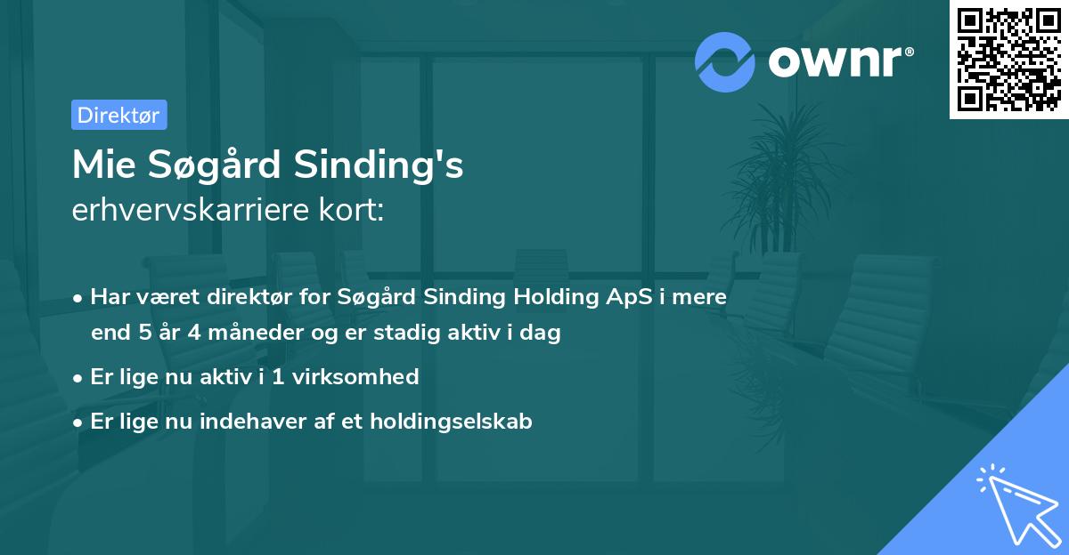 Mie Søgård Sinding's erhvervskarriere kort
