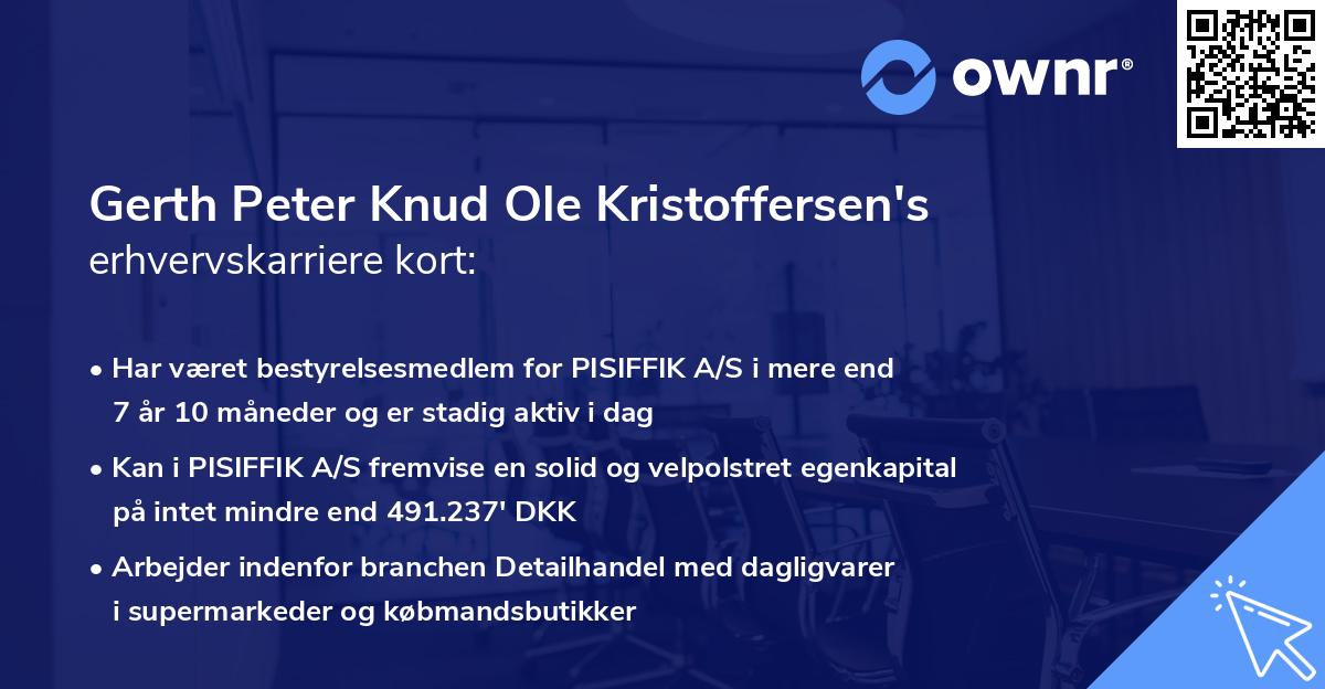 Gerth Peter Knud Ole Kristoffersen's erhvervskarriere kort