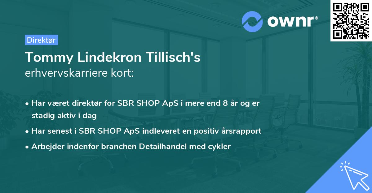 Tommy Lindekron Tillisch's erhvervskarriere kort