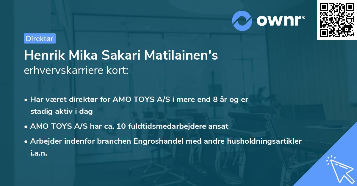 Henrik Mika Sakari Matilainen's erhvervskarriere kort