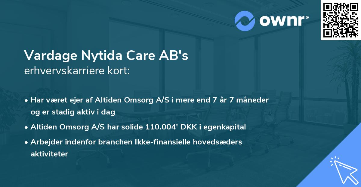 Vardage Nytida Care AB's erhvervskarriere kort