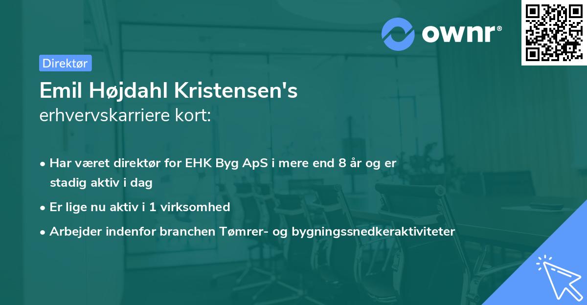 Emil Højdahl Kristensen's erhvervskarriere kort