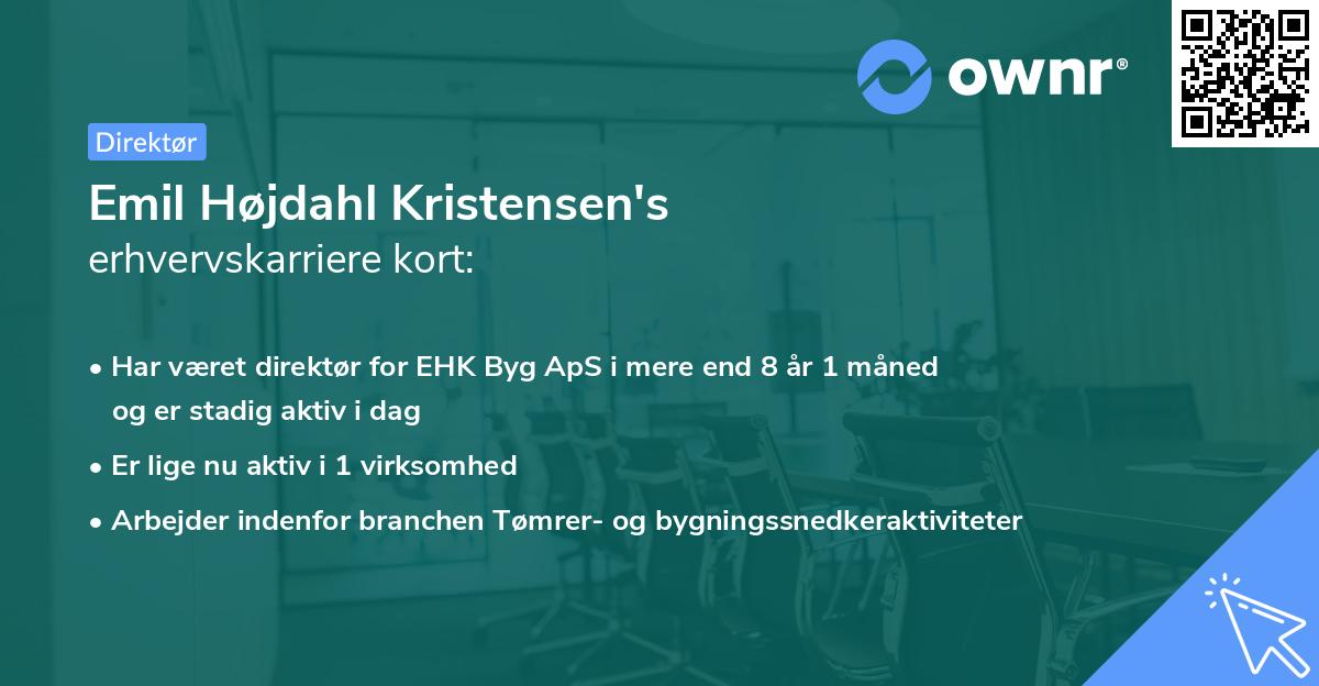 Emil Højdahl Kristensen's erhvervskarriere kort