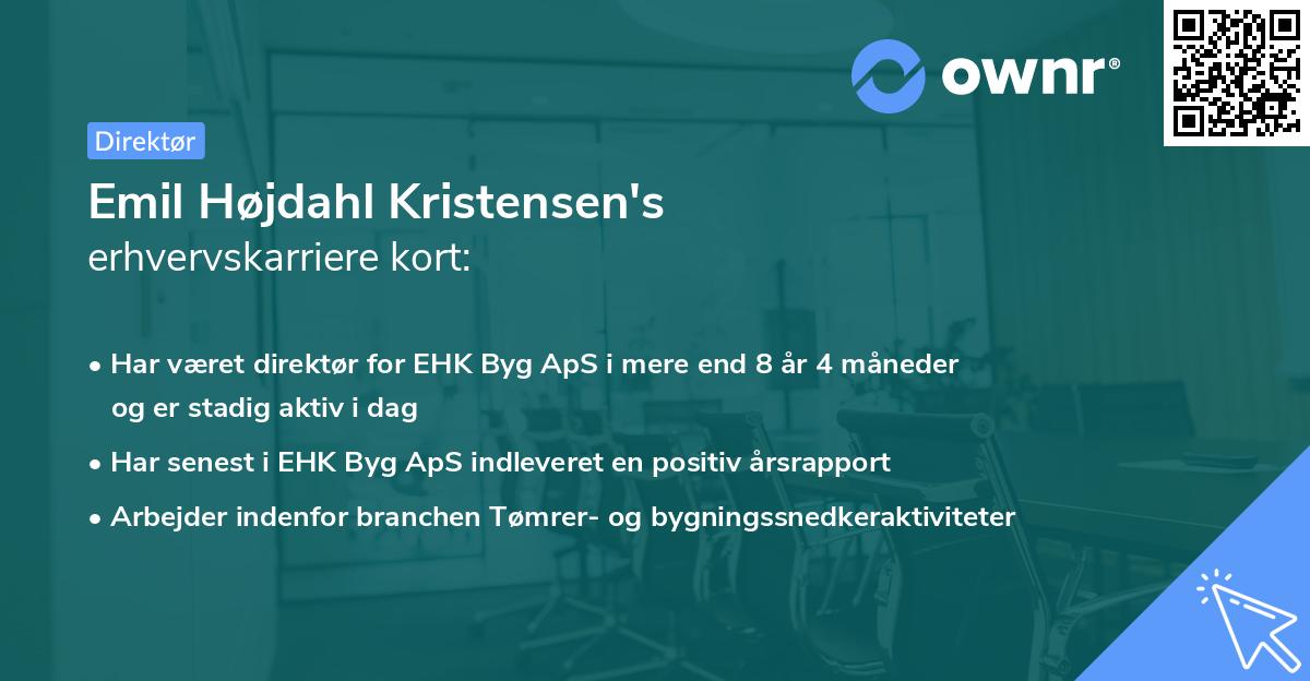Emil Højdahl Kristensen's erhvervskarriere kort