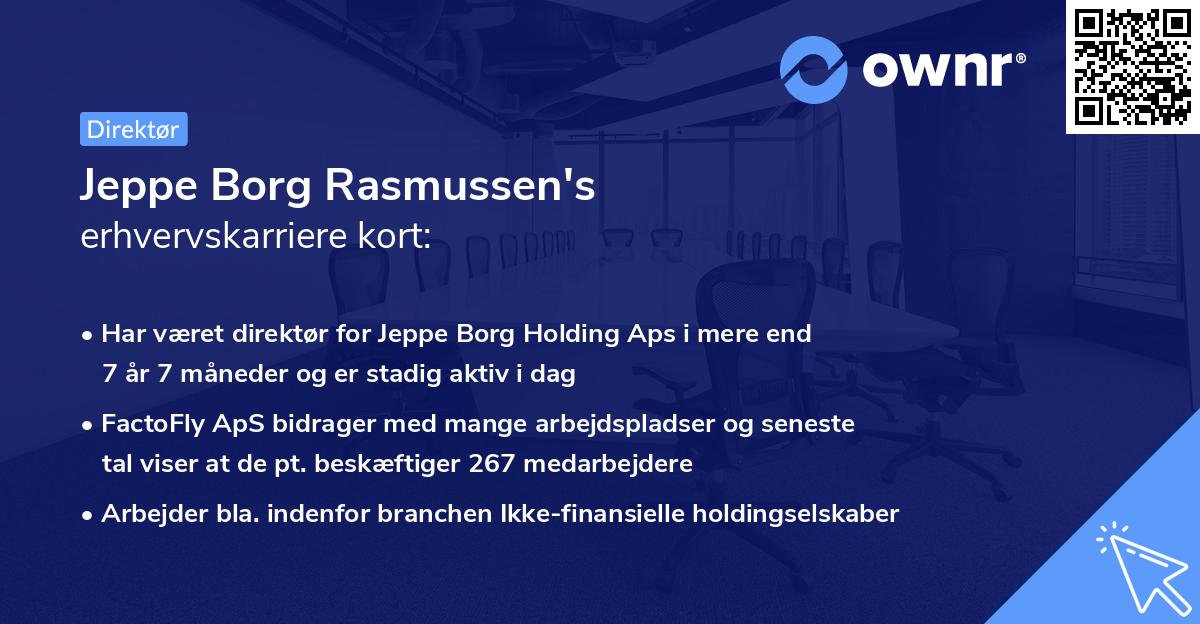Jeppe Borg Rasmussen's erhvervskarriere kort