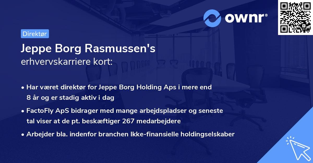 Jeppe Borg Rasmussen's erhvervskarriere kort