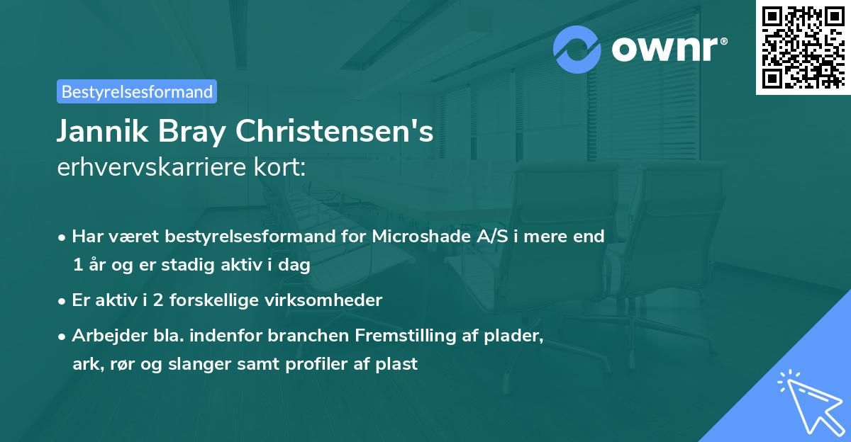 Jannik Bray Christensen's erhvervskarriere kort