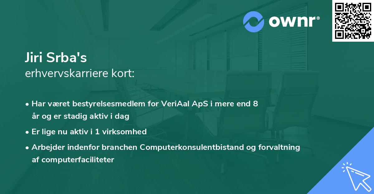 Jiri Srba's erhvervskarriere kort