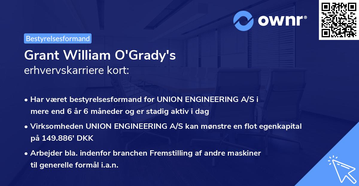 Grant William O'Grady's erhvervskarriere kort