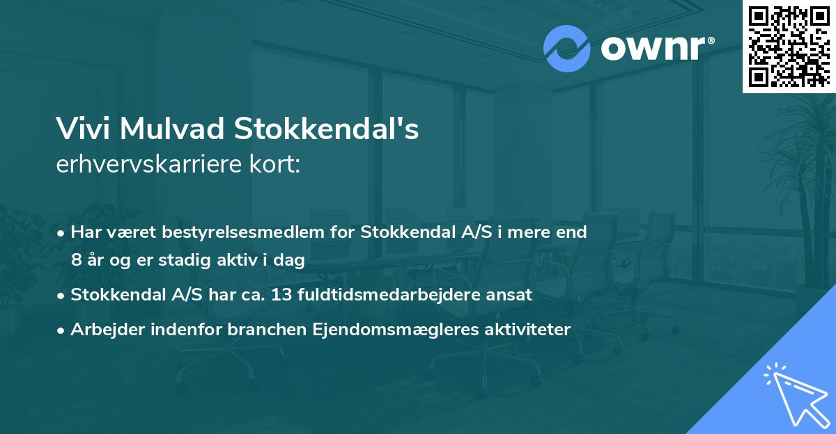 Vivi Mulvad Stokkendal's erhvervskarriere kort
