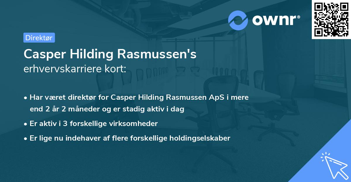 Casper Hilding Rasmussen's erhvervskarriere kort