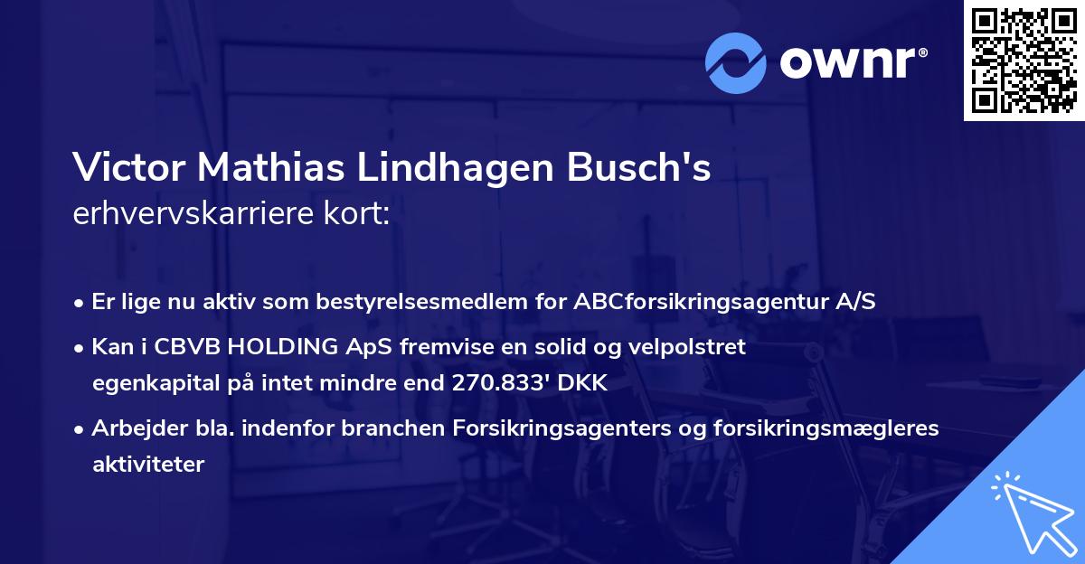 Victor Mathias Lindhagen Busch's erhvervskarriere kort