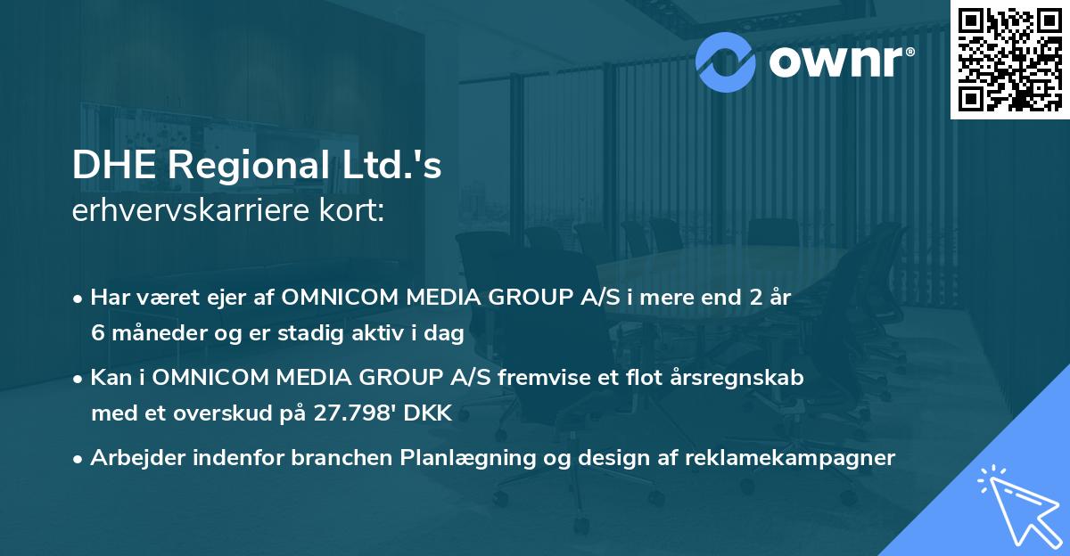 DHE Regional Ltd.'s erhvervskarriere kort