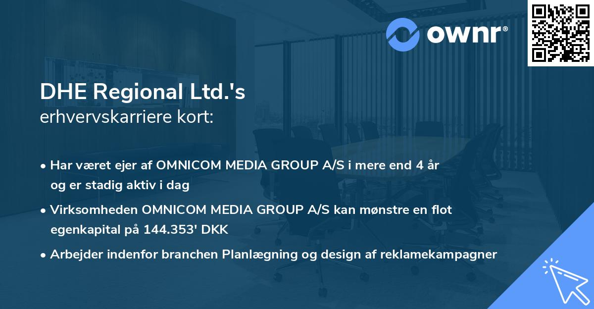 DHE Regional Ltd.'s erhvervskarriere kort