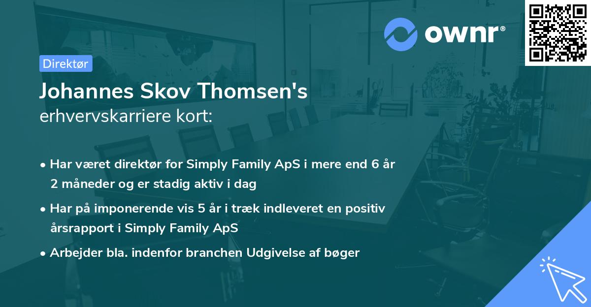 Johannes Skov Thomsen's erhvervskarriere kort