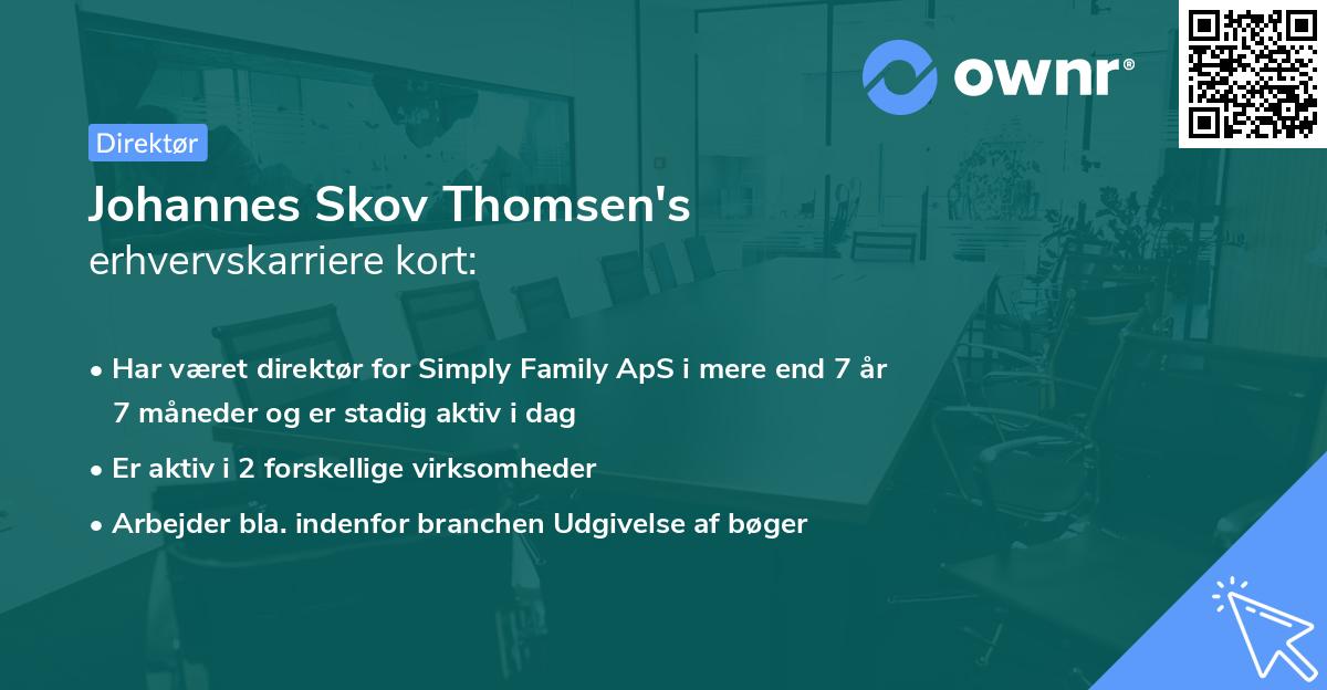 Johannes Skov Thomsen's erhvervskarriere kort